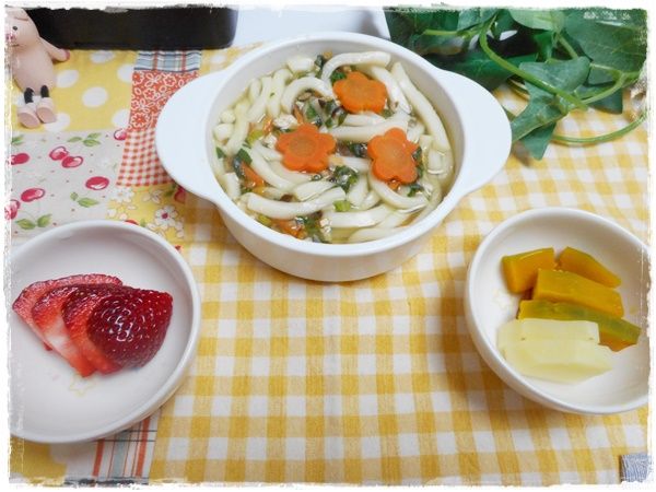 離乳食 鶏ささみときのこのお正月うどん 家庭保育所の和の給食 離乳食インストラクター協会代表理事 保育士 中田馨の 和の離乳食レシピ Blog 離乳食 鶏ささみときのこのお正月うどん 家庭保育所の和の給食 離乳食インストラクター協会代表理事 保育士 中田馨の 和の離乳食レシピ Blog