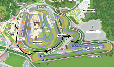 231117ScreenshotOfもてぎMap経路V字北側