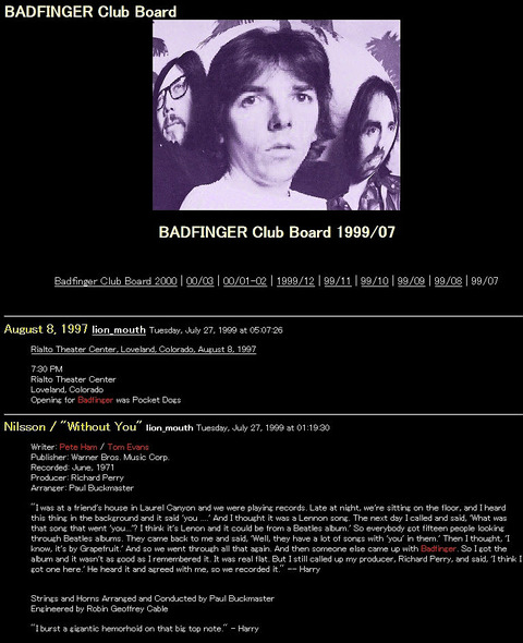 Badfinger Club Board