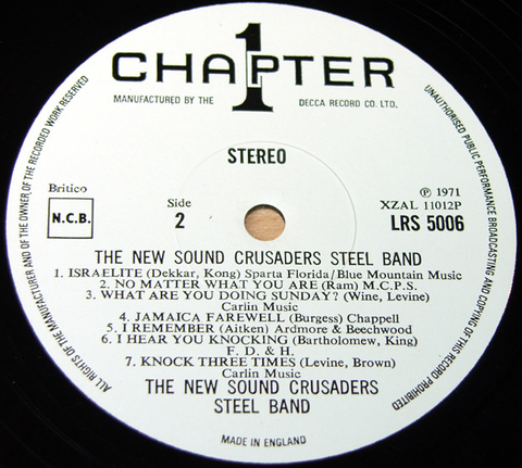 The New Sound Crusaders Steel Band (LP 1971) r2