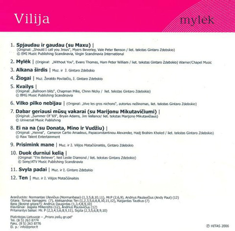 Vilija - Mylėk i (2006)