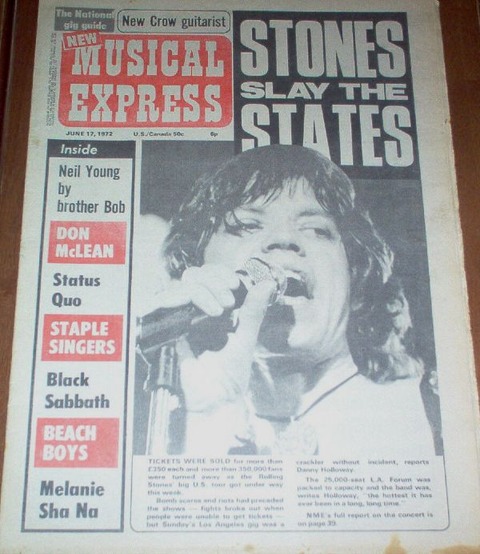 New Musical Express June 17, 1972 cover