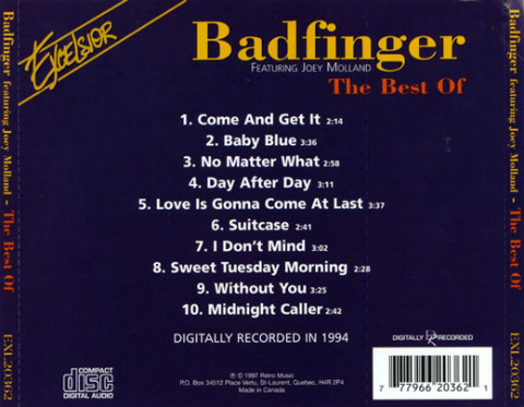 bjm CD 1997 Excelsior Best of Badfinger featuring Joey back