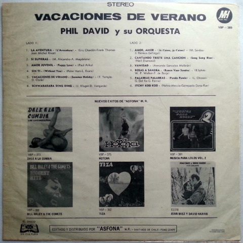 Phil David y Su Orquestra - Vacaciones de verano back (1972)