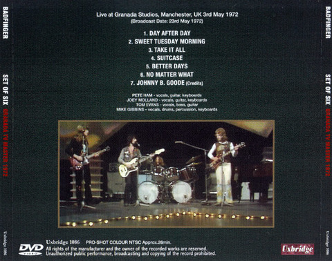 Badfinger - Set of Six Granada TV Master 1972 DVDR b