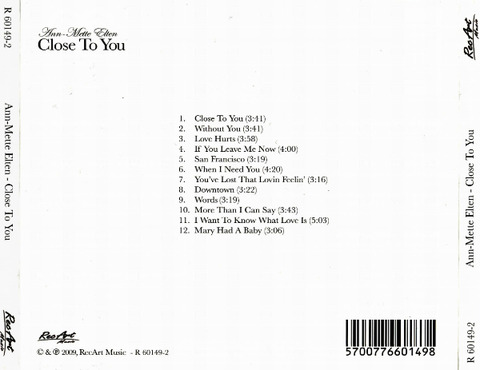 Ann-Mette Elten - Close To You (2009) back