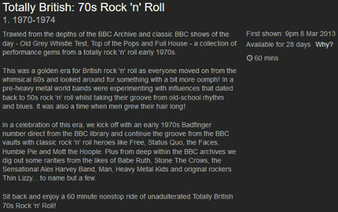 Totally British 70s Rock 'n' Roll (1970-1974)