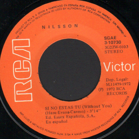 Nilsson - Si no estas tu (1971) r