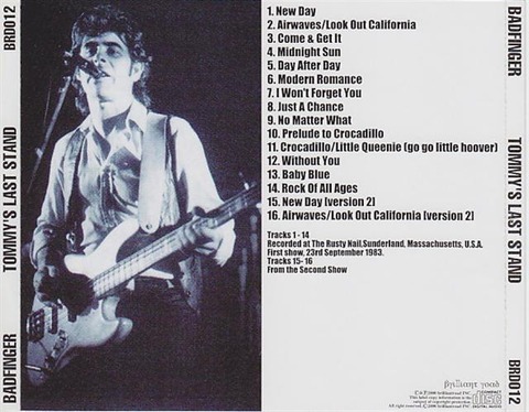 Badfinger Tommy's Last Stand back
