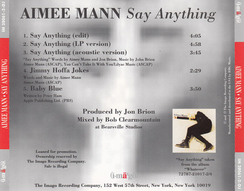 Aimee Mann - Imago IM 28061-2-DJ a