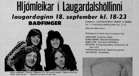 Morgunblaðið Sep 12, 1971 Badfinger