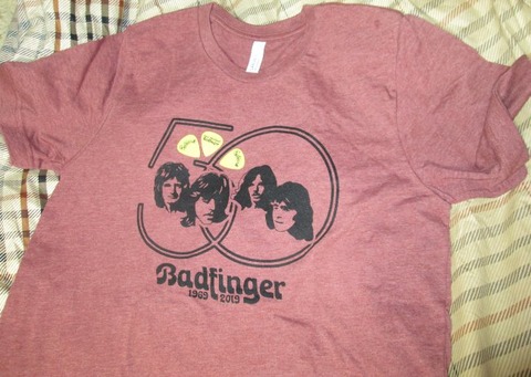 Badfinger 50th Anniversary T-shirt + Joey Molland Guitar Picks