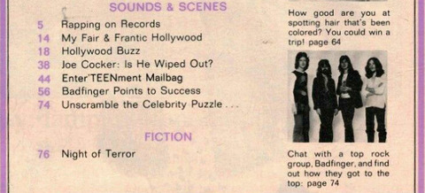 Teen Magazine (August 1972) a badfinger