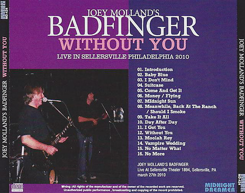 Joey molland's Badfinger bootleg back