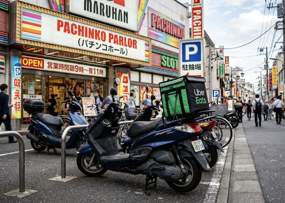 パチ屋に停めてあるバイクにウーバーのバッグ無造作に置きっ放しにしてるけど