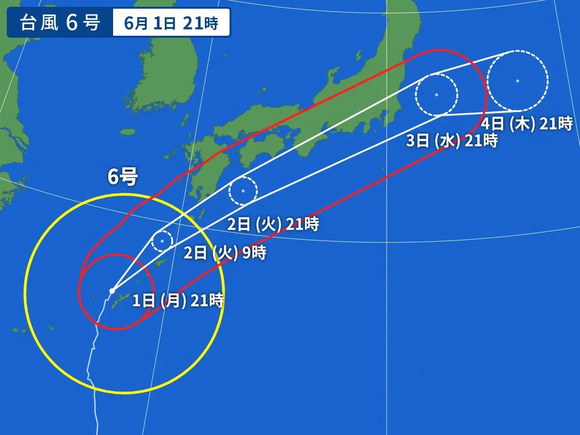 台風6号のルート、ほぼ確定ｗｗｗｗｗｗｗ