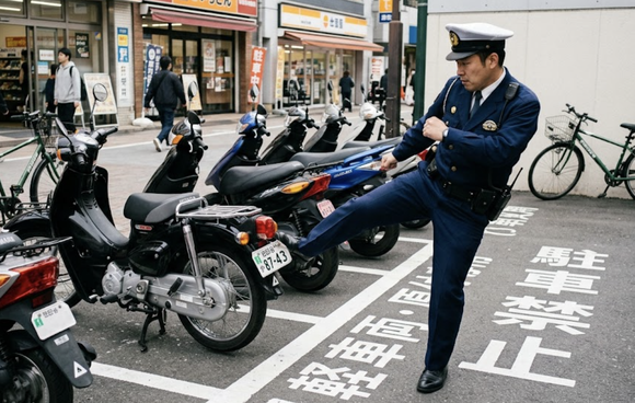 50代巡査部長、跳ね上がったバイクのナンバープレートを足蹴りでボキボキに折って無事処分ｗｗｗｗｗｗｗ