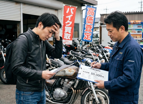 【悲報】ワイのバイクの査定額5万円