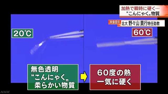 北海道大がこんにゃく並のふにゃふにゃを熱で瞬時にカッチカチにする物質を開発、ライダーのプロテクターに応用することで転倒時のケガを軽減