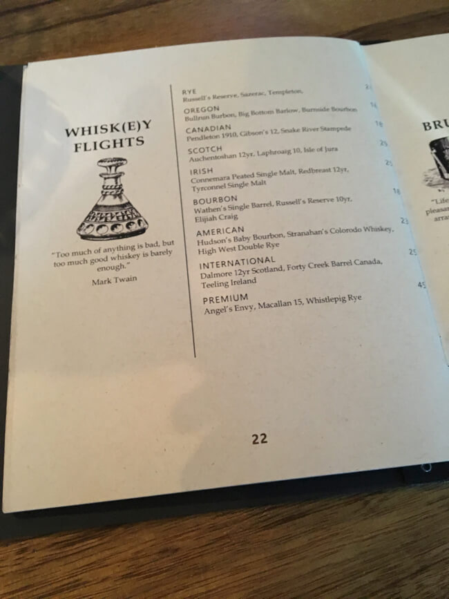 ドリンクメニュー | Southland Whiskey Kitchen