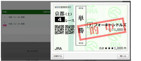 241116京都4R単勝