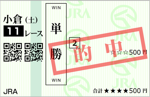 240127小倉11R単勝2し