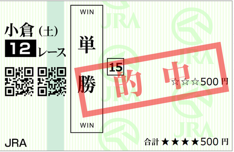 240127小倉12R単勝2