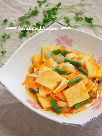 高野豆腐と野菜の麺つゆびたし