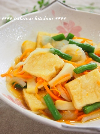 高野豆腐と野菜の麺つゆびたし3