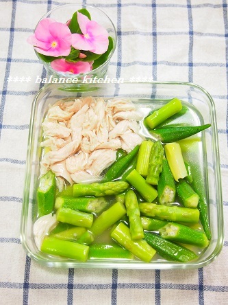 アスパラとオクラの翡翠煮