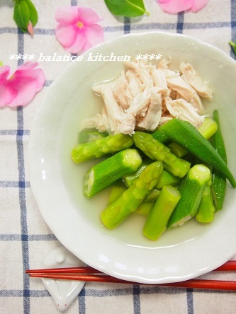 アスパラとオクラの翡翠煮４