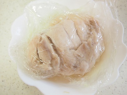 レンジ蒸し鶏(胸肉)手順4