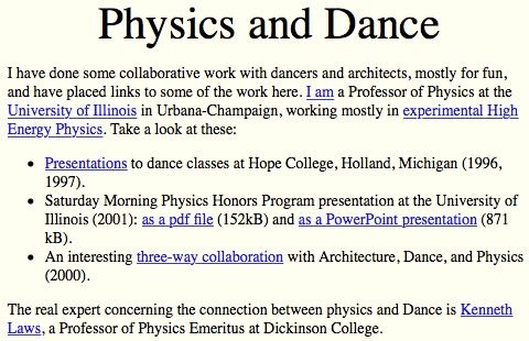Physics and Dance by Prof.George Gollin