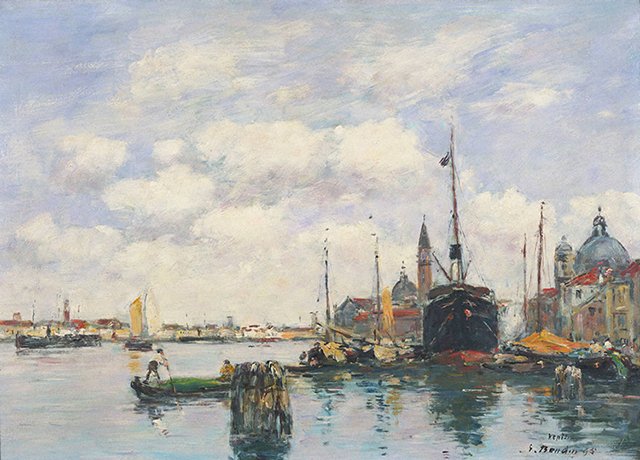 ウジェーヌ・ブーダン『ヴェネツィアのジュディッカ運河の風景』18