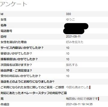 ゆうこさんアンケート S様