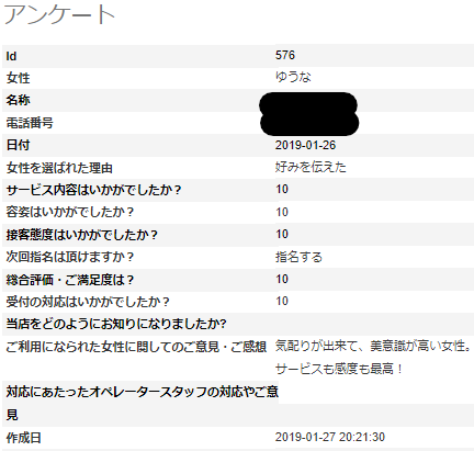ゆうなさんアンケート6　I様