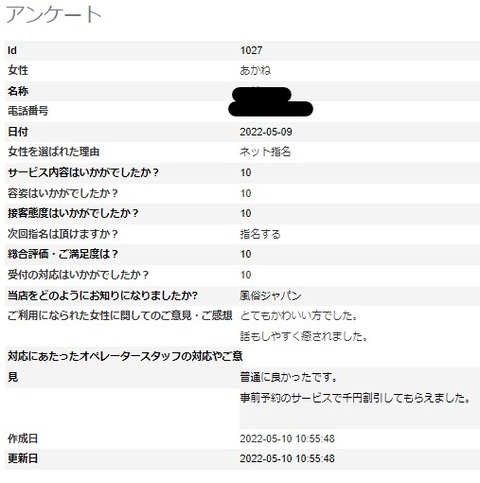 あかねさんアンケA様