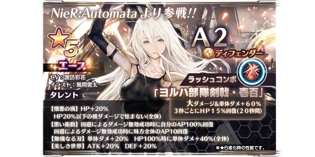 Nier Automata ニーア オートマタ コラボ復刻 全キャラ上方修正へ しれっとやってみるスターオーシャン アナムネシス
