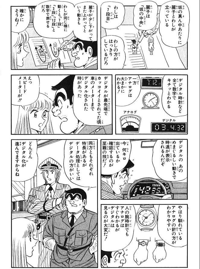 こち亀 両さんによるアナログとデジタルの説明 わかりやすいｗｗｗｗｗｗ おしキャラっ 今流行りのアニメや ゲームのキャラクターのオモシロ情報をまとめるサイトです