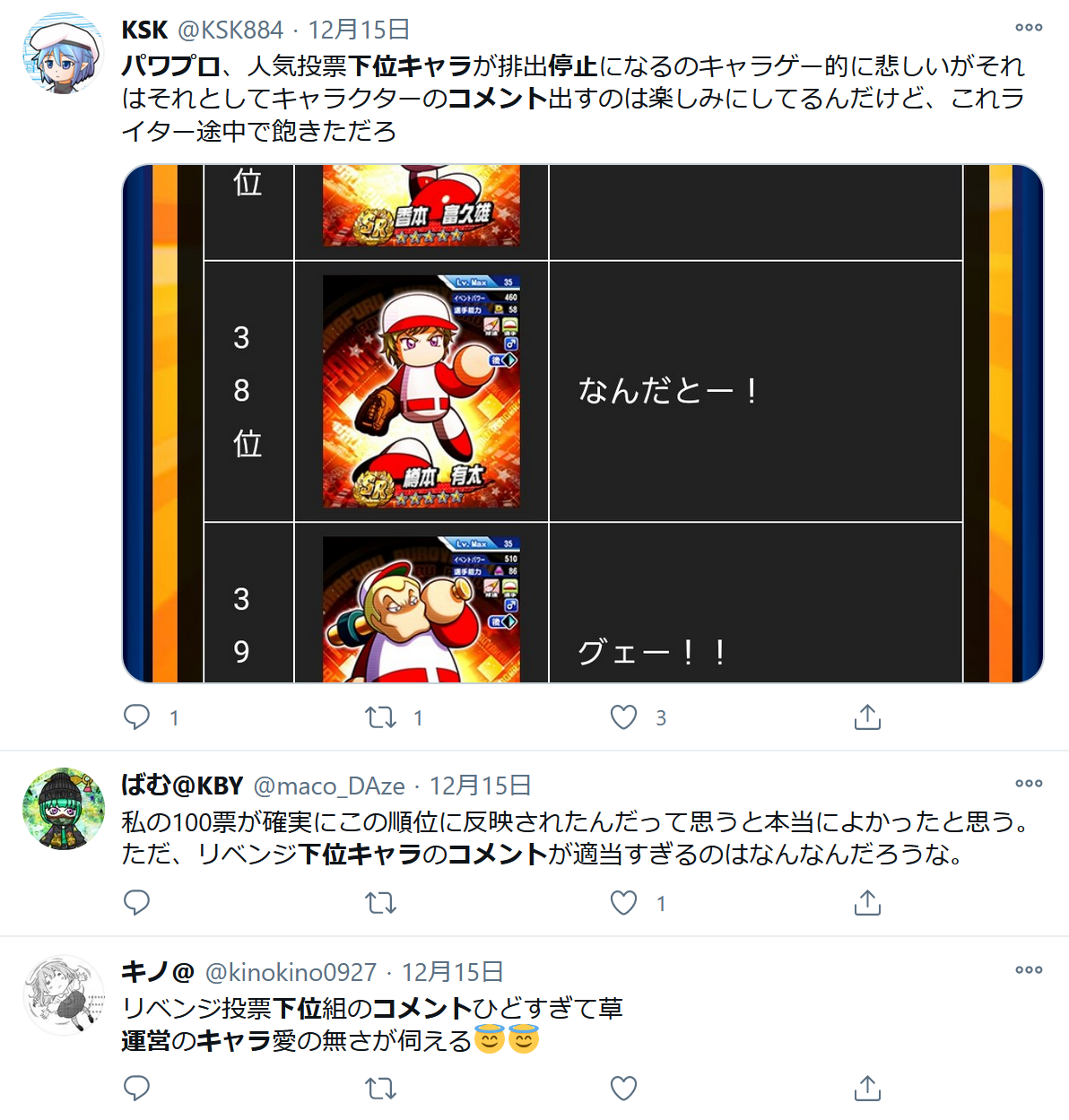 パワプロ アプリ運営 不人気キャラでのお人形遊びが無気力すぎ おしキャラっ 今流行りのアニメやゲームのキャラクター のオモシロ情報をまとめるサイトです