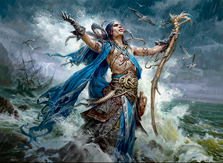MTG 溺神の信奉者、リーア プロモ 店名入り Foil】(020)□テキストレス□《溺神の信奉者、リーア/Lier