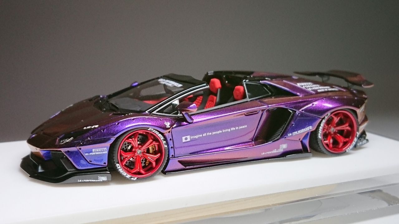 注文割引 AVENTADOR LB☆PERFORMANCE 1/43 M.S ROADSTER Purple Chameleon ミニカー