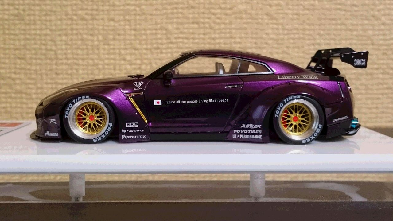 素晴らしき1台！アイドロン/MyStar1/43 LB☆WORKS R35 GTウイング BBS 