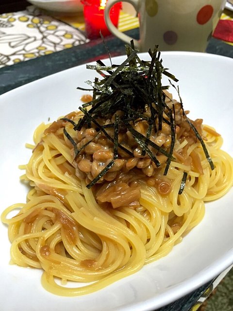 火曜日の納豆なめたけパスタ おうち Butabaraな日々 火曜日の納豆なめたけパスタ おうち Butabaraな日々