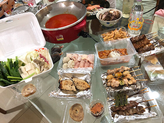 とっぴーバンコクデリバリー日記その16 鳥屋花バンコク店 スパイシー鍋セット 川エビ唐揚げ メダイ西京漬け焼き Bar Wood Ball Blog バンコクの Barウッドボール 店主のブログ