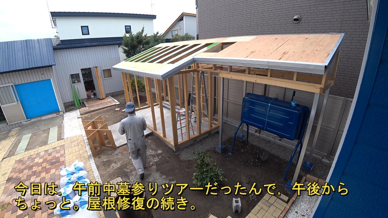 No512 R屋根シートと透明ポリカ貼り 習 北海道犬 とz Honda Z360 の日々