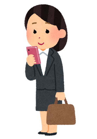 smartphone_businesswoman_stand_smile