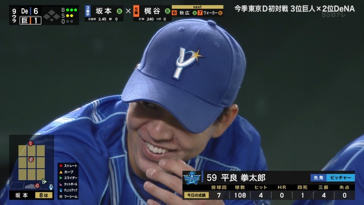 DeNA平良の好投を巨人首脳陣も絶賛　大久保コーチ「もう、横浜のエースぐらいの気で戦っていかないと」　原監督「凄い打球を受けながらもね。敵ながらあっぱれ」