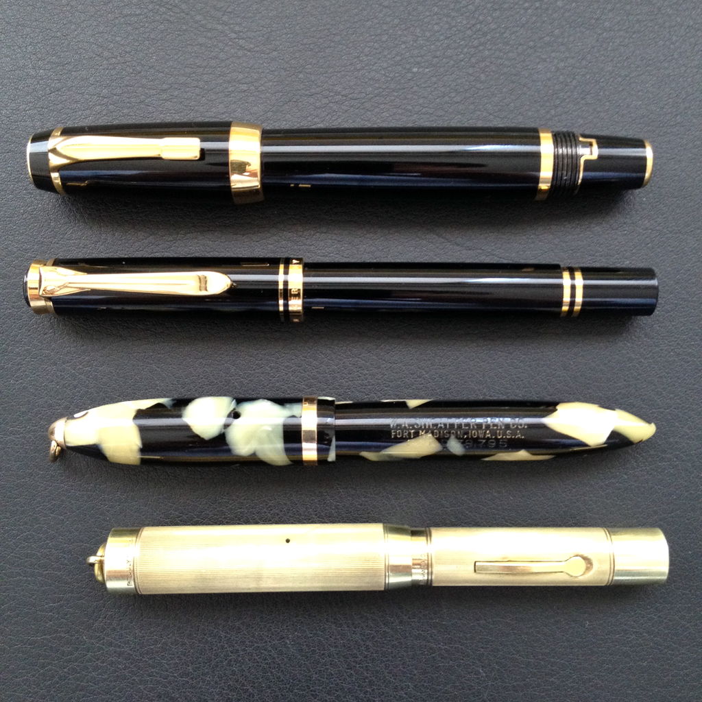 ブラウン×ピンク 【14K】Parker(USA)万年筆ペン先 ペンダントトップ