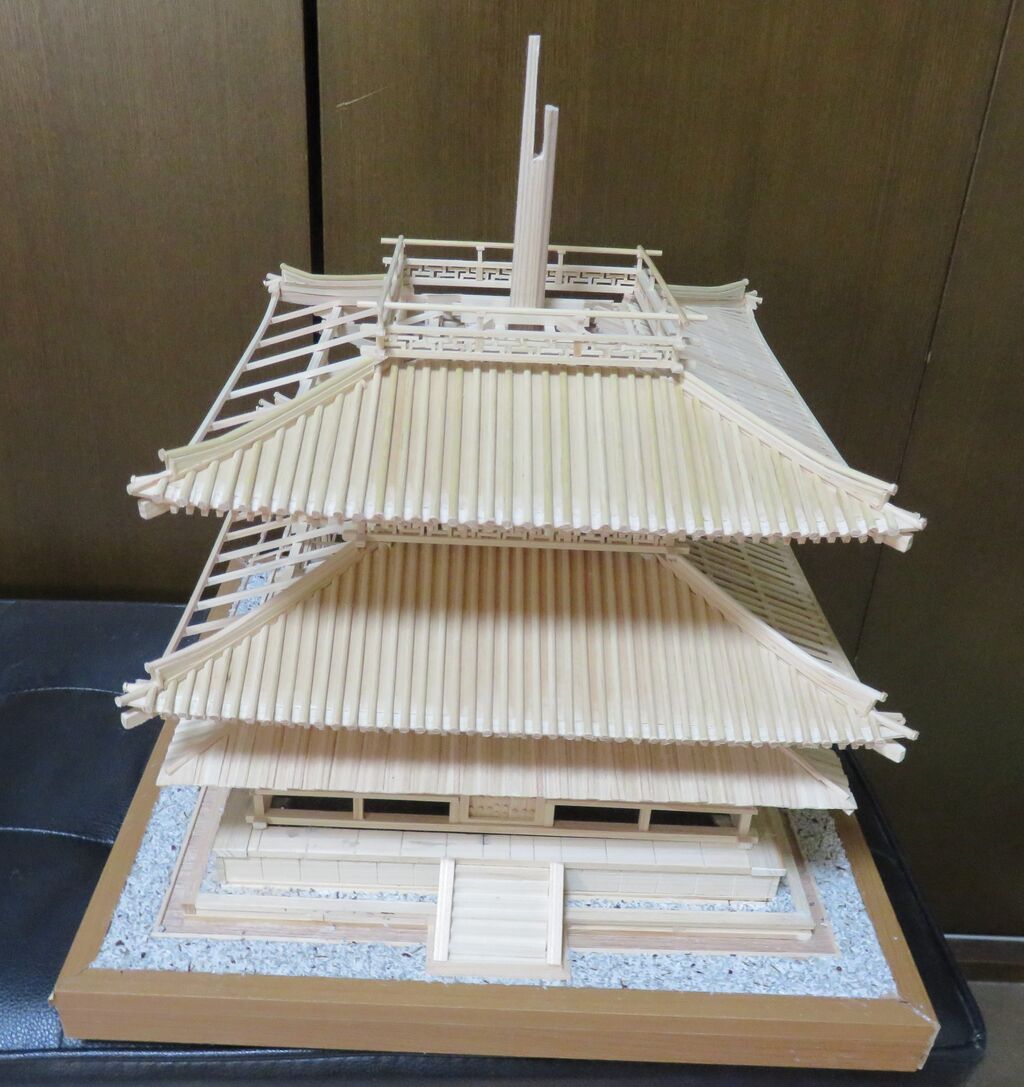 法隆寺五重塔の構造模型を作る(19)6.3 心柱・相輪 : 五重塔の構造模型を作る